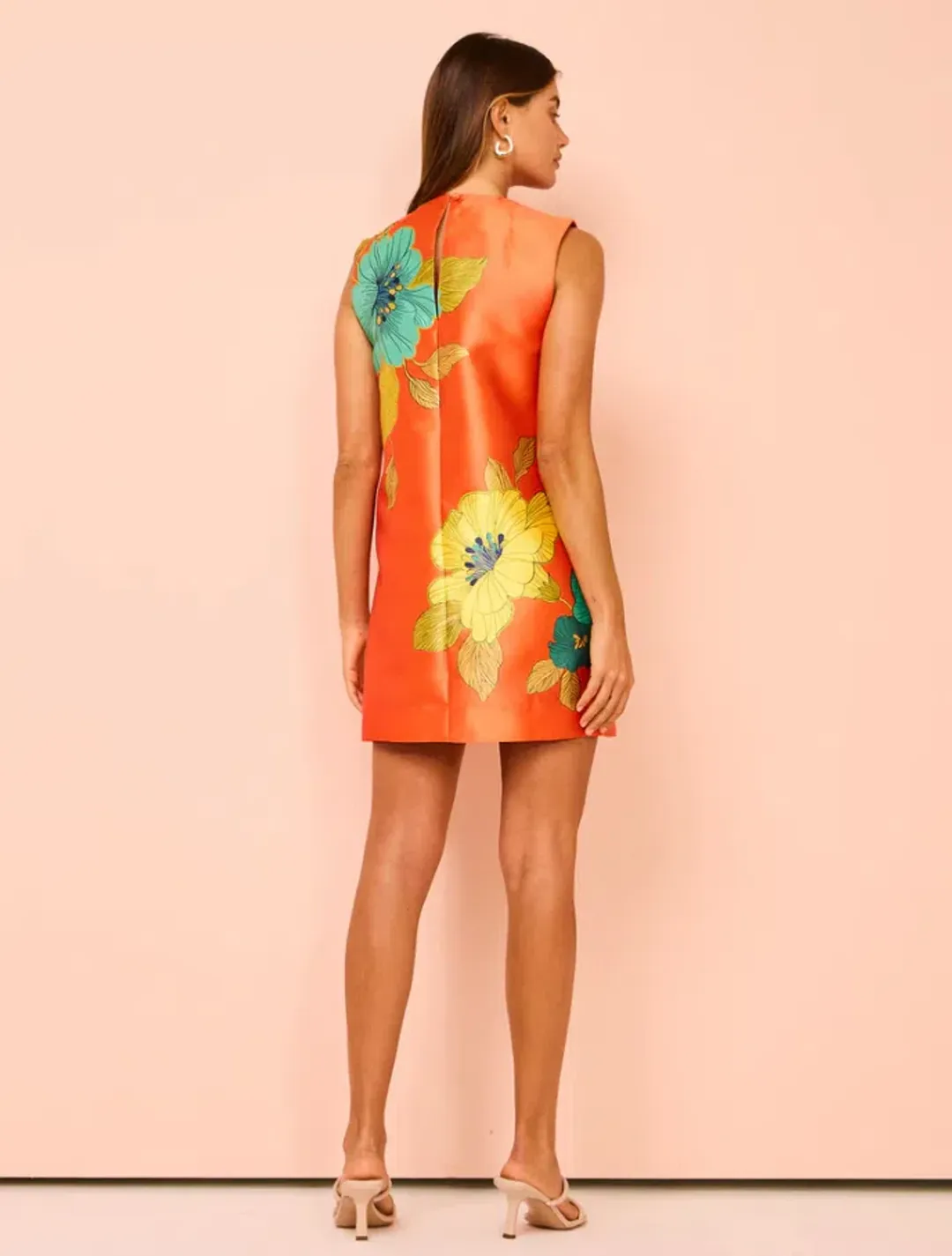 Alémais Piato Mini Dress Orange Print Size AU 10 for rent on The Volte - main image