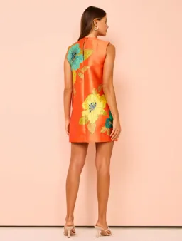 Alémais Piato Mini Dress Orange Print Size AU 10 for rent on The Volte - image 9