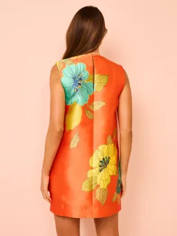 Alémais Piato Mini Dress Orange Print Size AU 10 for rent on The Volte - image 7
