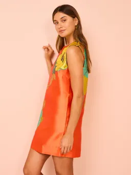 Alémais Piato Mini Dress Orange Print Size AU 10 for rent on The Volte - image 8
