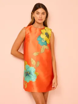 Alémais Piato Mini Dress Orange Print Size AU 10 for rent on The Volte - image 3
