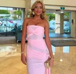Natalie Rolt Miranda Gown in Blossom Pink Size 1 / AU 8 for rent on The Volte - image 2