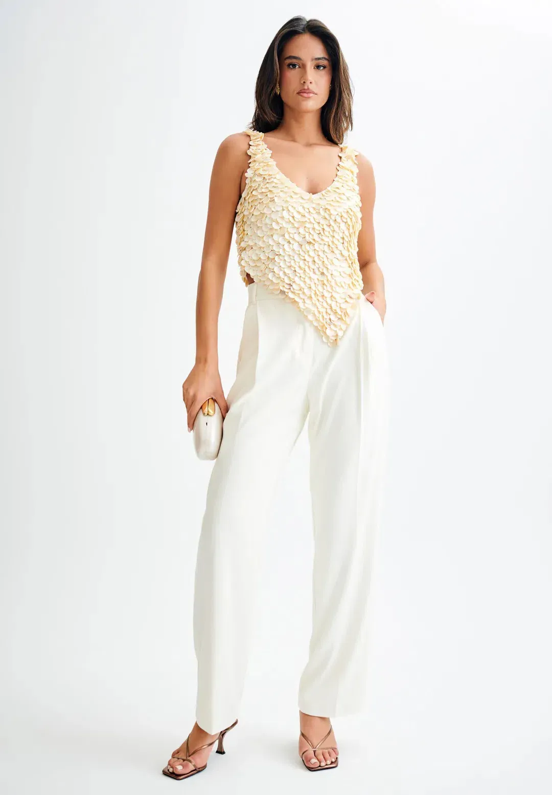Meshki Willow Mother Of Pearl Halter Top Pearl Size M / AU 10 for rent on The Volte - main image