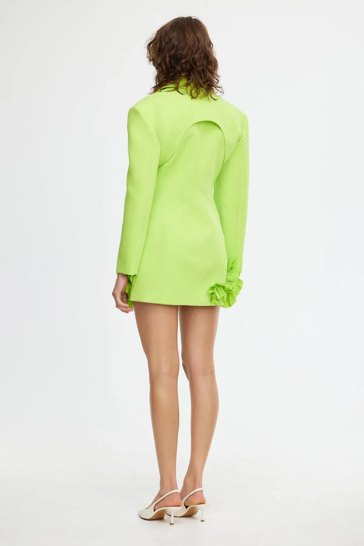 Acler Hampstead Blazer Mini Dress in French Lime Size 8 - Image 2