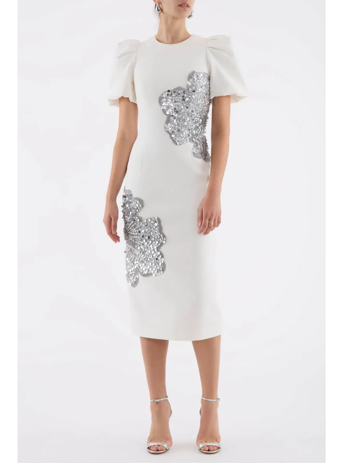 Rebecca Vallance Layana Midi Dress in Ivory Size 14 - Image 1
