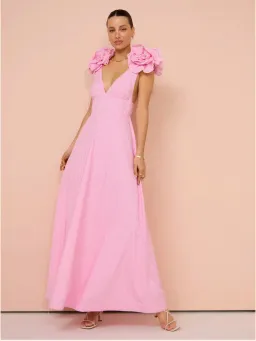 Aston Studio The Eliza Dress In Fuchsia Fine Stripe Size AU 8 for rent on The Volte - image 4
