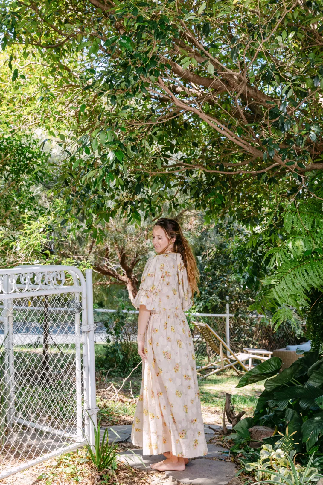 Alémais Clementine Puff Sleeve Midi Dress Size AU 12 for rent on The Volte - main image