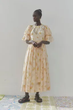 Alémais Clementine Puff Sleeve Midi Dress Size AU 12 for rent on The Volte - image 1