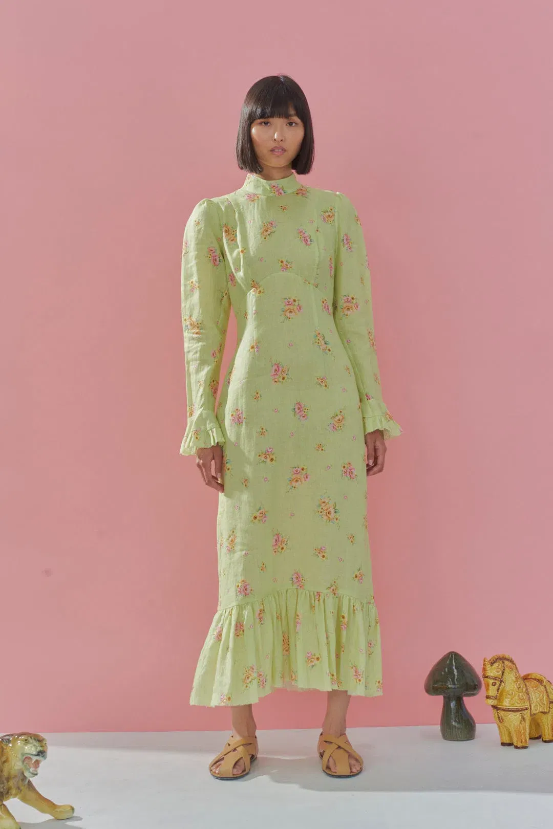 Alémais Clementine Midi Dress Green Size AU 12 for rent on The Volte - main image