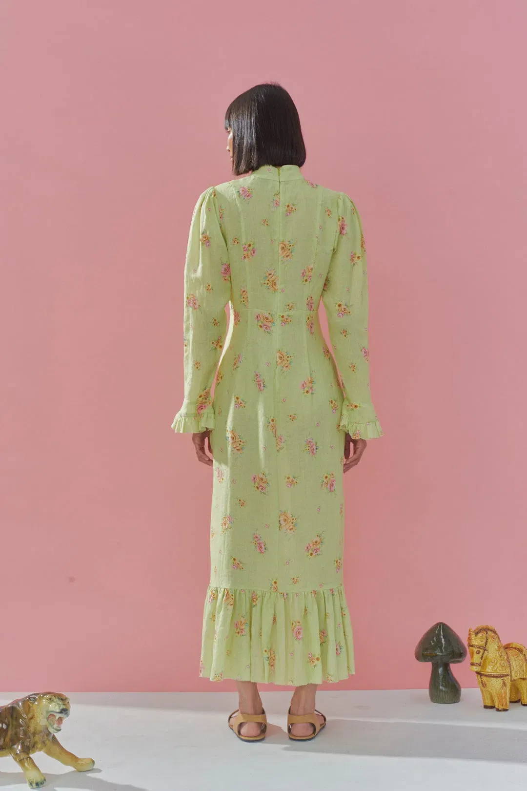 Alémais Clementine Midi Dress Green Size AU 12 for rent on The Volte - main image