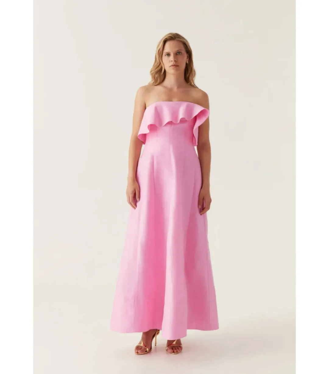Aje Shallows Strapless Gown Pink Size AU 10 for rent on The Volte - main image