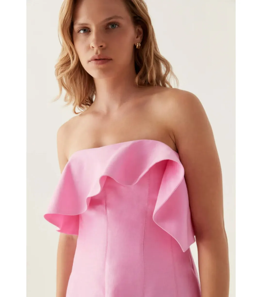 Aje Shallows Strapless Gown Pink Size AU 10 for rent on The Volte - main image