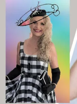 Sonlia Fashion Fascinator Hair Comb and Band in Black and White for rent on The Volte - image 1
