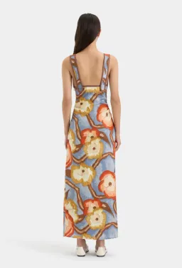 Sir The Label Avery V Neck Midi Dress in Multi Floral Size 4 / AU 14 for rent on The Volte - image 2