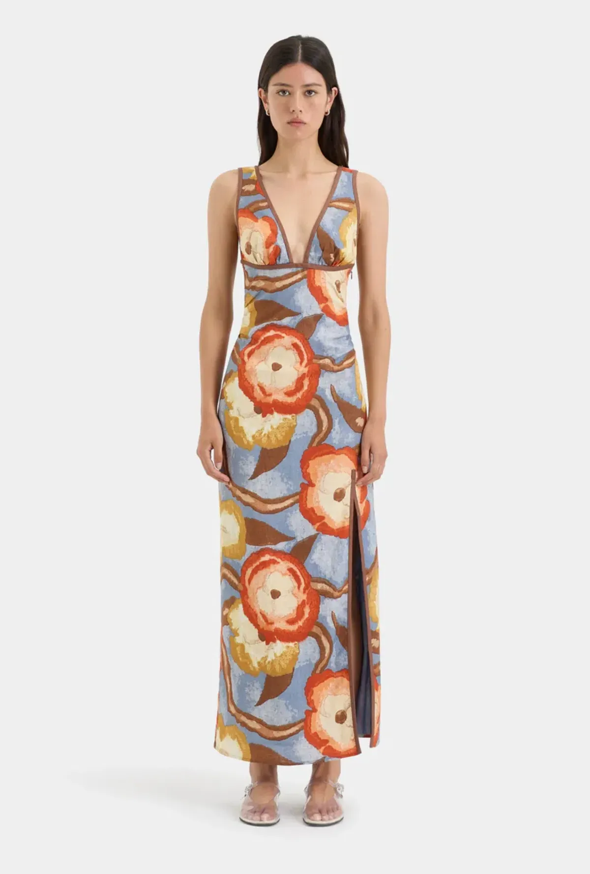 Sir The Label Avery V Neck Midi Dress in Multi Floral Size 4 / AU 14 - Image 1