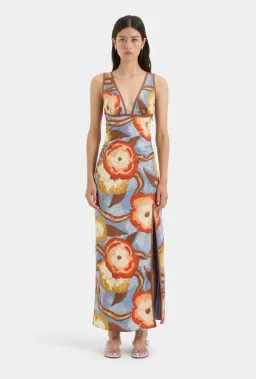 Sir The Label Avery V Neck Midi Dress in Multi Floral Size 1 / AU 8 for rent on The Volte - image 1