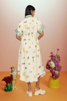 ALEMAIS HOLIDAY GO-TO EMBROIDERED SHIRTDRESS SIZE 10 for rent on The Volte - image 3