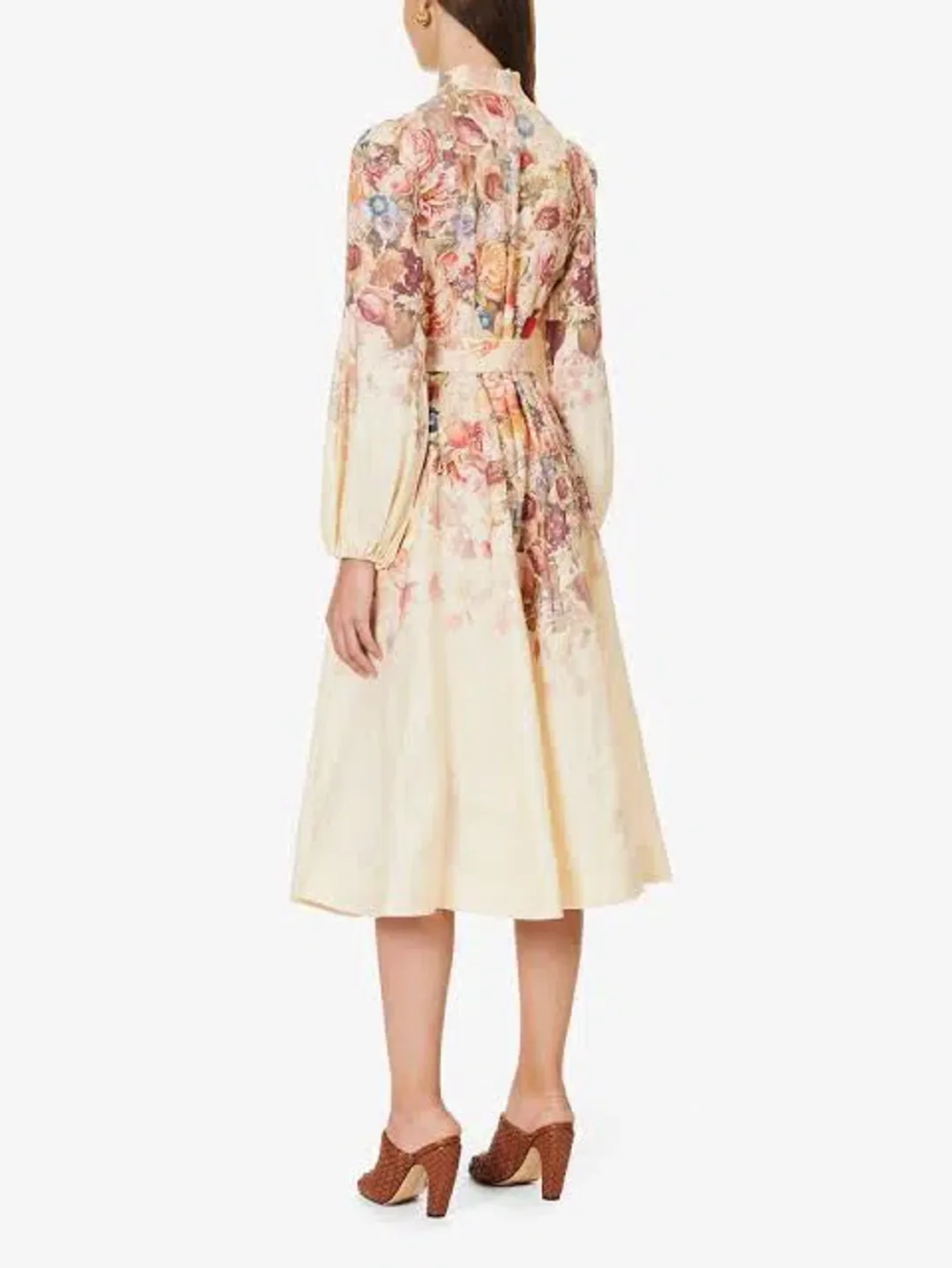 Zimmermann Luminosity Buttoned Midi Dress Floral Size 2 / Au 12 for rent on The Volte - main image
