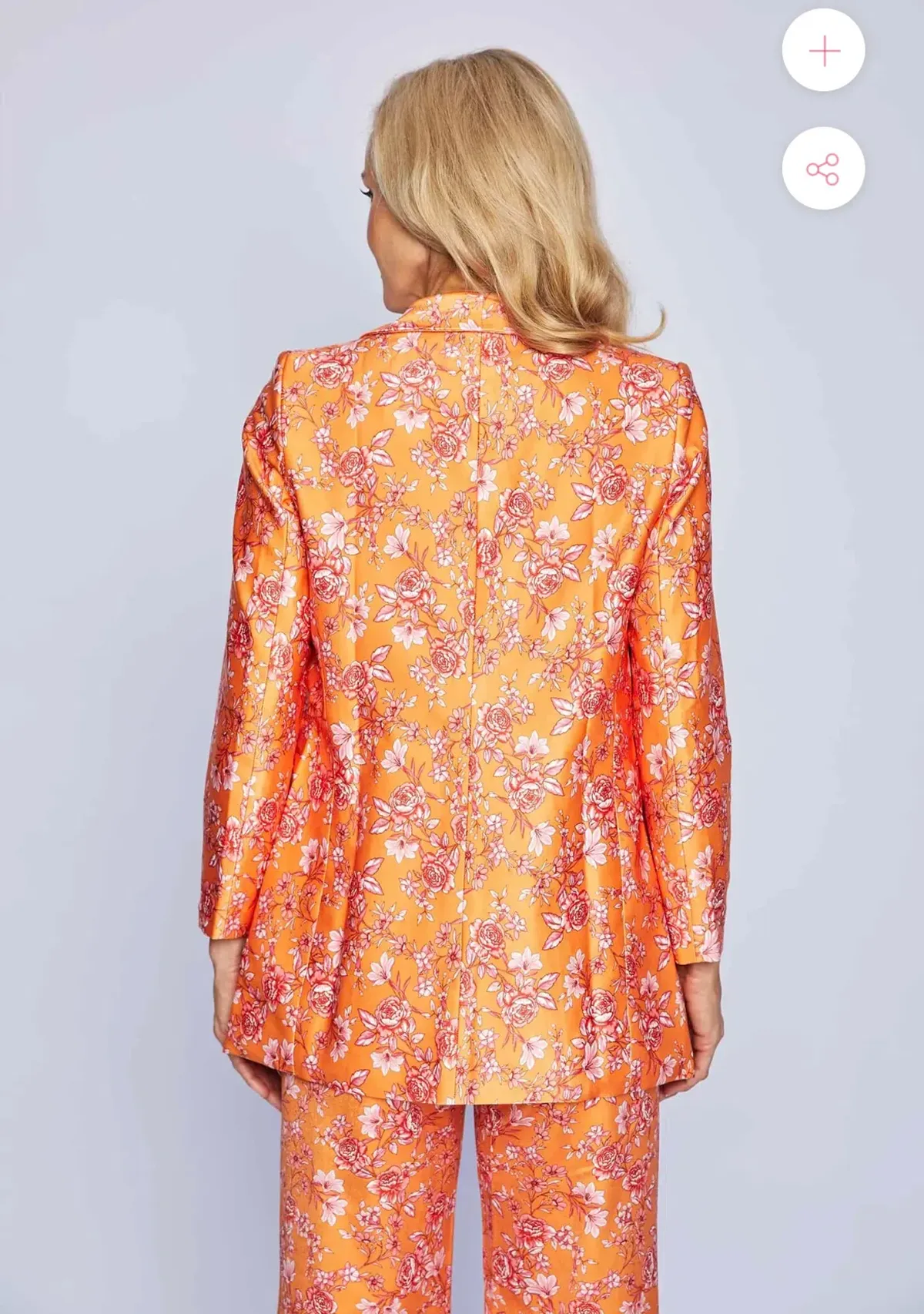 Moira Muse Hepburn Floral Two-Piece Suit Peach Size 14 - Image 4
