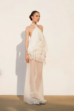 Datt Sunrose Ruffle Gown White Size 8 for rent on The Volte - image 1