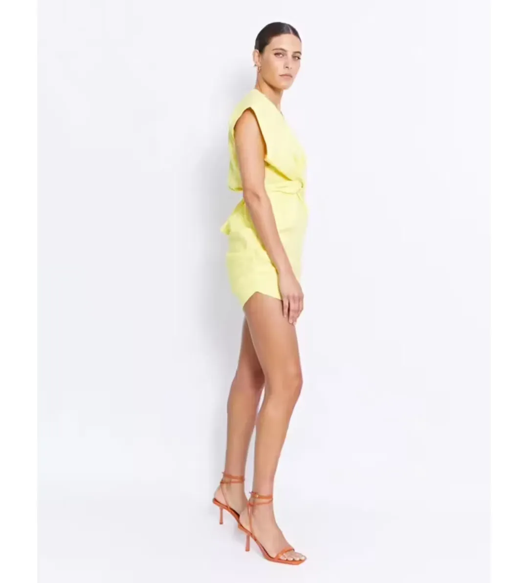 Pfeiffer Apollo Mini Dress in Lemon Size 10 for rent on The Volte - main image