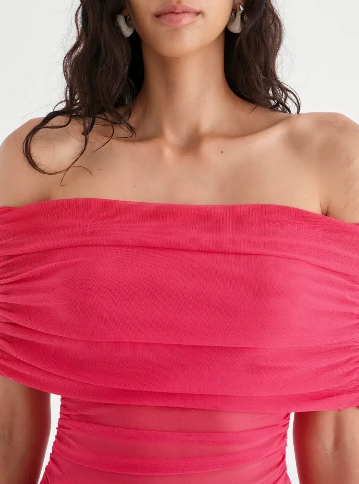 Benni Nico Off Shoulder Mini Dress Watermelon Size 14 - Image 4