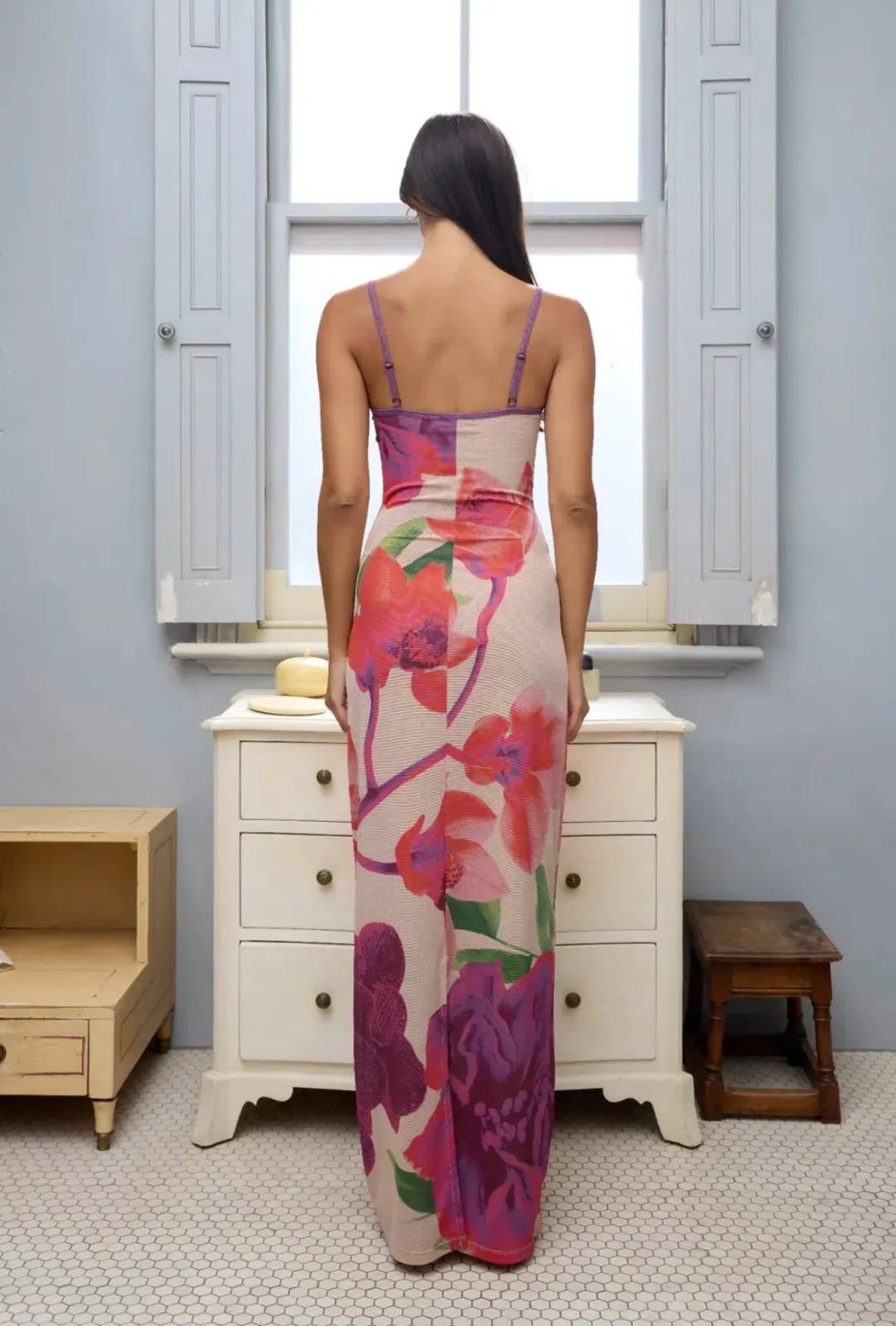 With Harper Lu Slip Dress in Fuchsia Bloom Size S / AU 8 for rent on The Volte - main image
