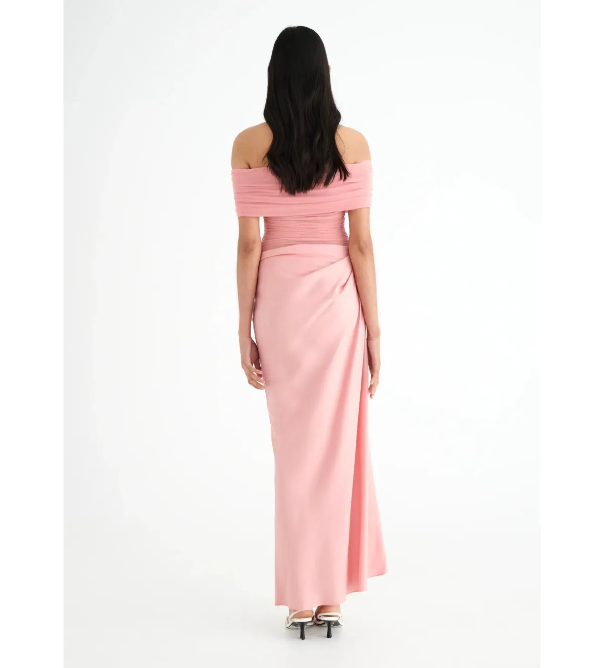 Benni Nico Off The Shoulder Nico Maxi Dress in Candy Floss Pink Size S / AU 8 - Image 3