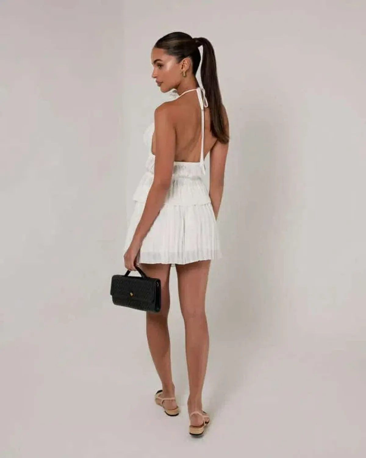 Heiress Beverly Hills Pleated Top and Mini Skirt Set Cream Size 10 - Image 2