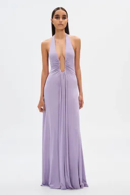 Misha Jennifer Cupro Maxi Dress Lilac Size 6/XS for rent on The Volte - image 1
