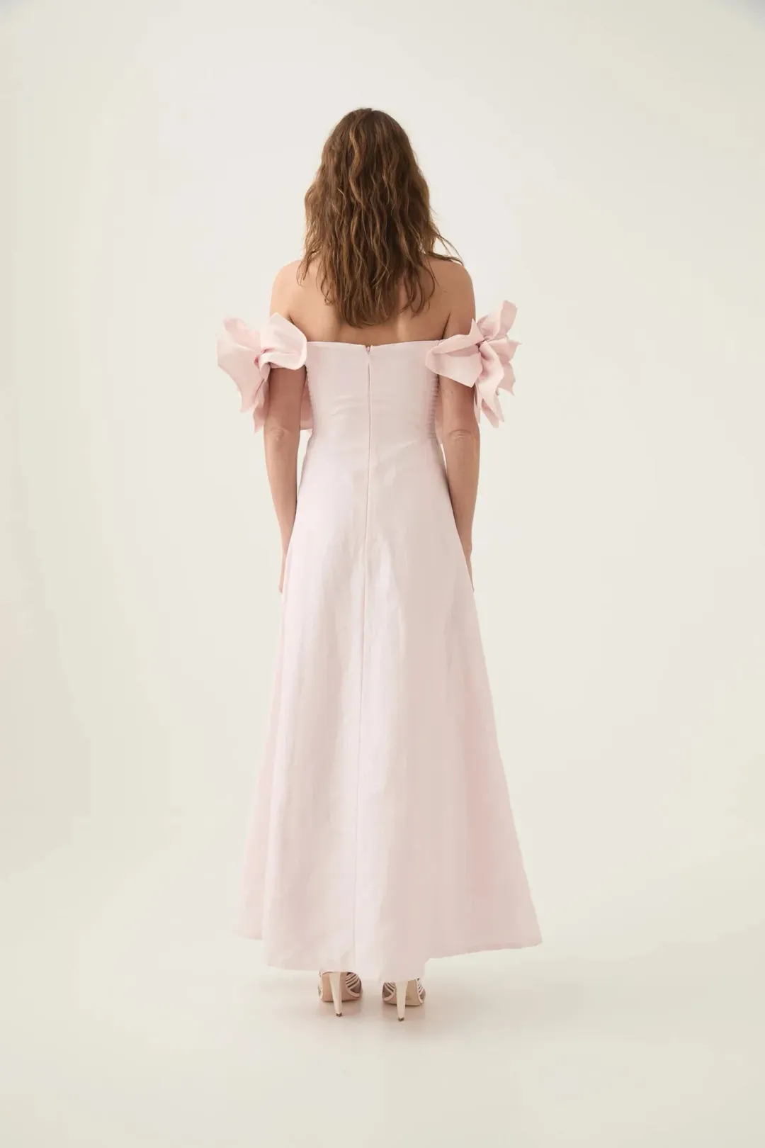 Aje Etta Midi Dress Pastel Pink Size 10 for rent on The Volte - main image
