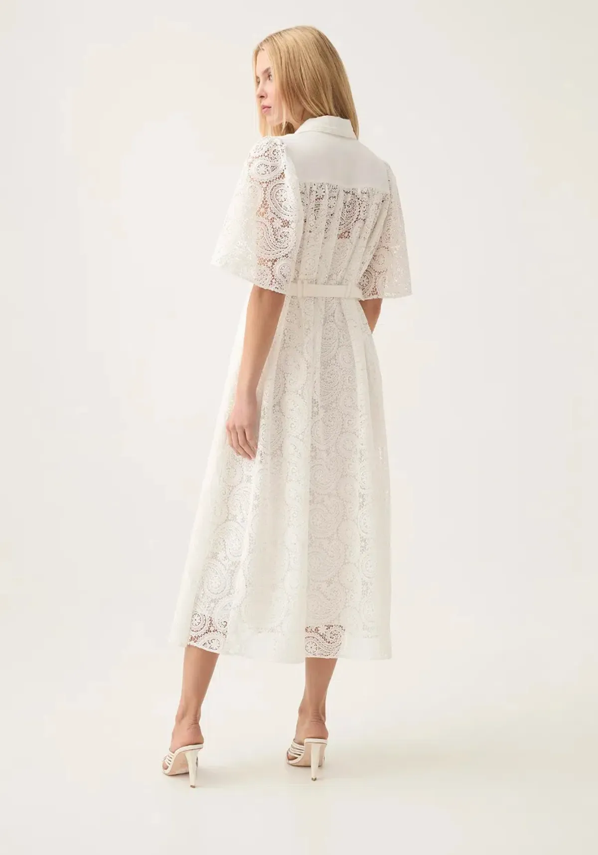 Aje Laicey Paisley Midi Dress Ivory Size 16 - Image 3