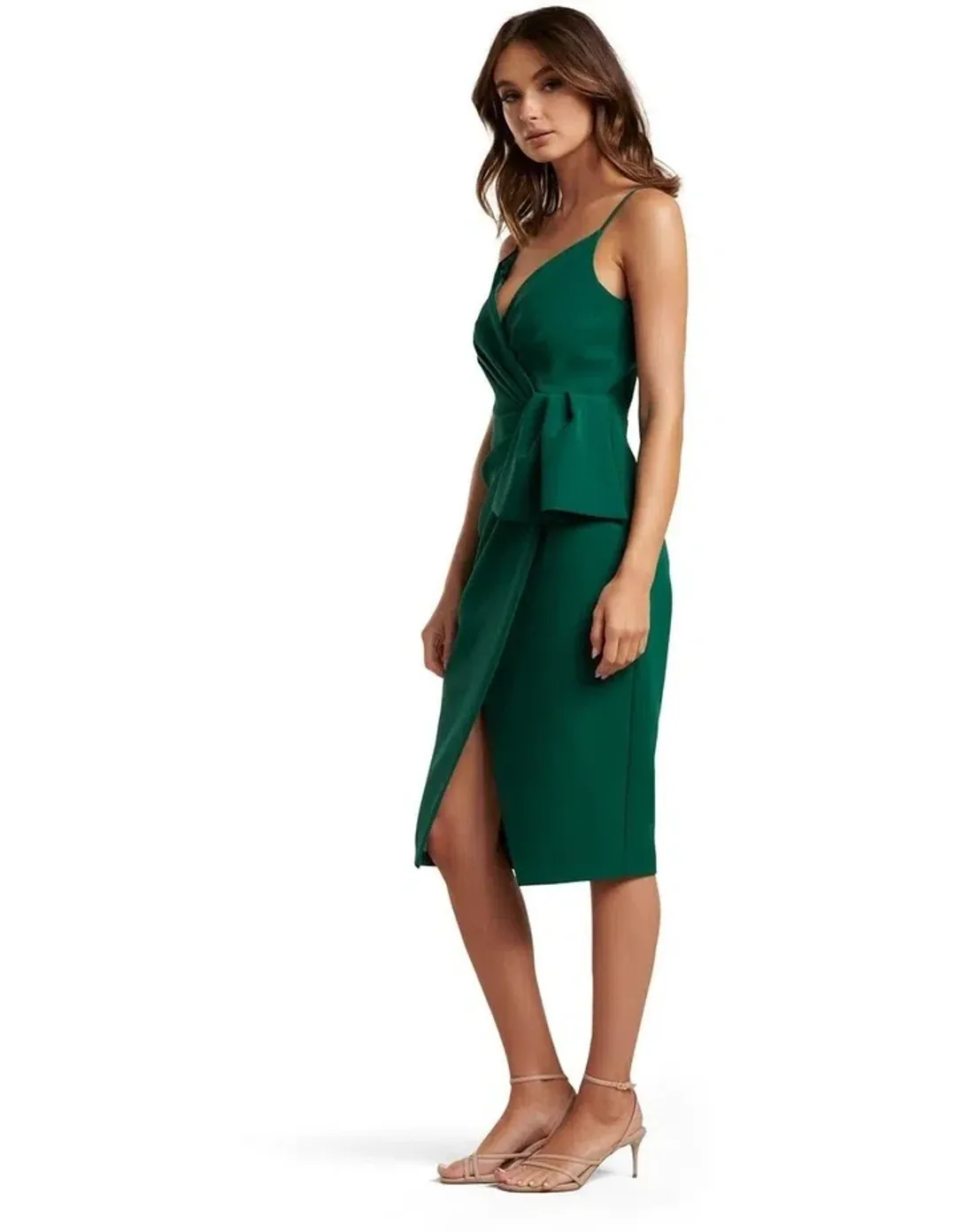 Forever New Alexis Wrap Midi Dress Green Size 12 for rent on The Volte - main image