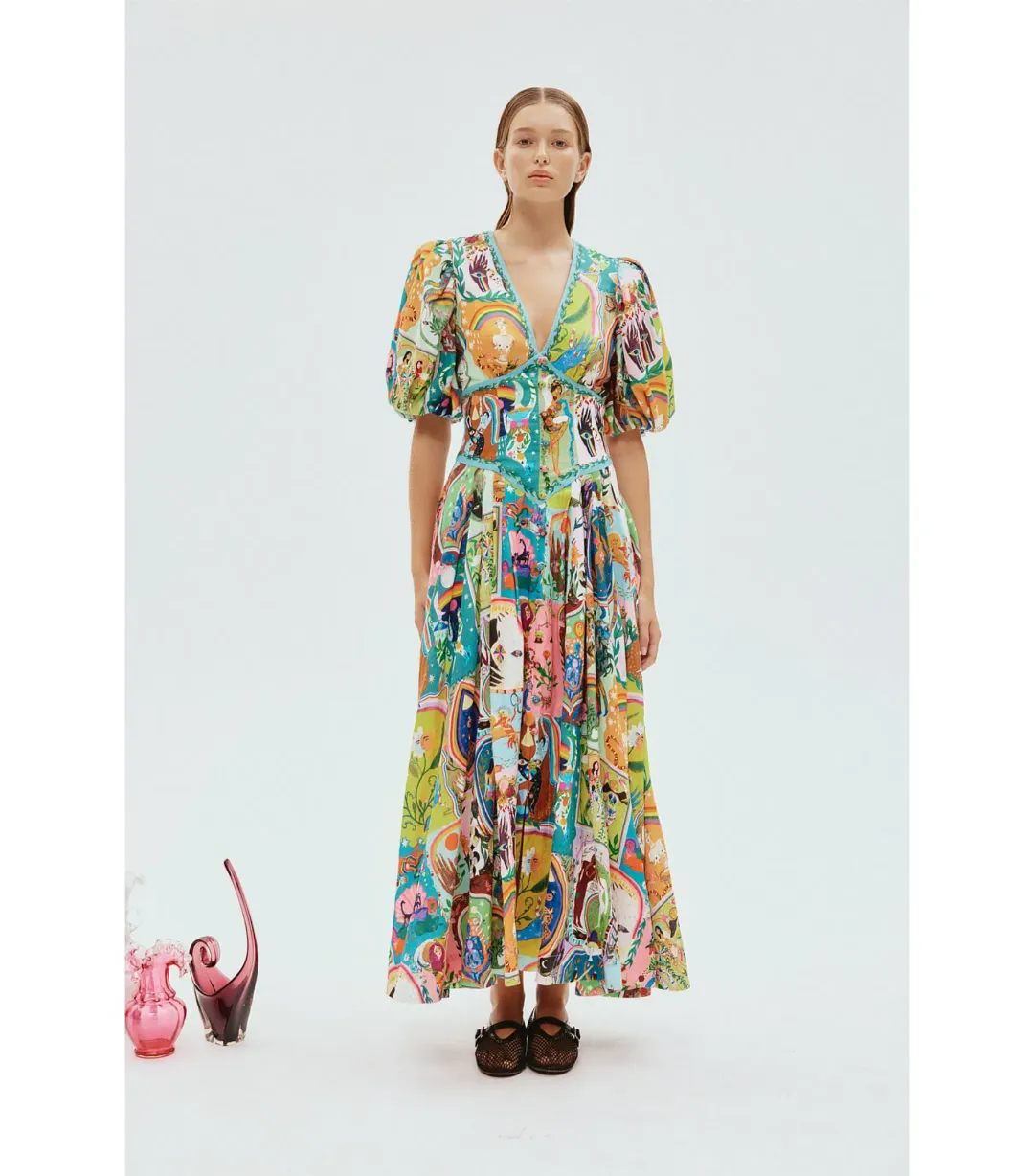 Alémais Evergreen Midi Dress Multi Size AU 14 for rent on The Volte - main image