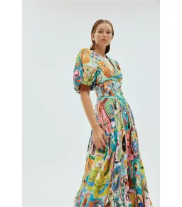 Alémais Evergreen Midi Dress Multi Size AU 14 for rent on The Volte - image 4