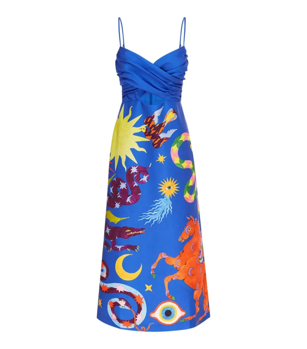 Alémais Guardian Silk Midi Dress Blue Size AU 14 - Image 4