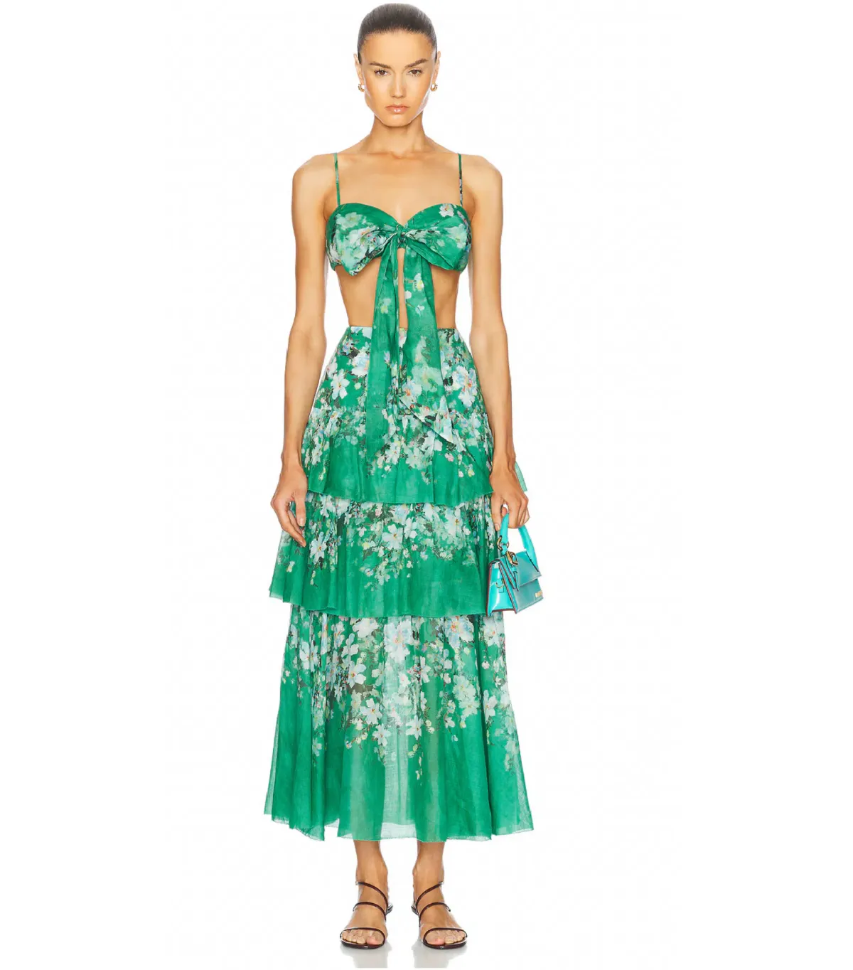 Zimmermann Everley Set Green Floral Size 0 / AU 8 - Image 1