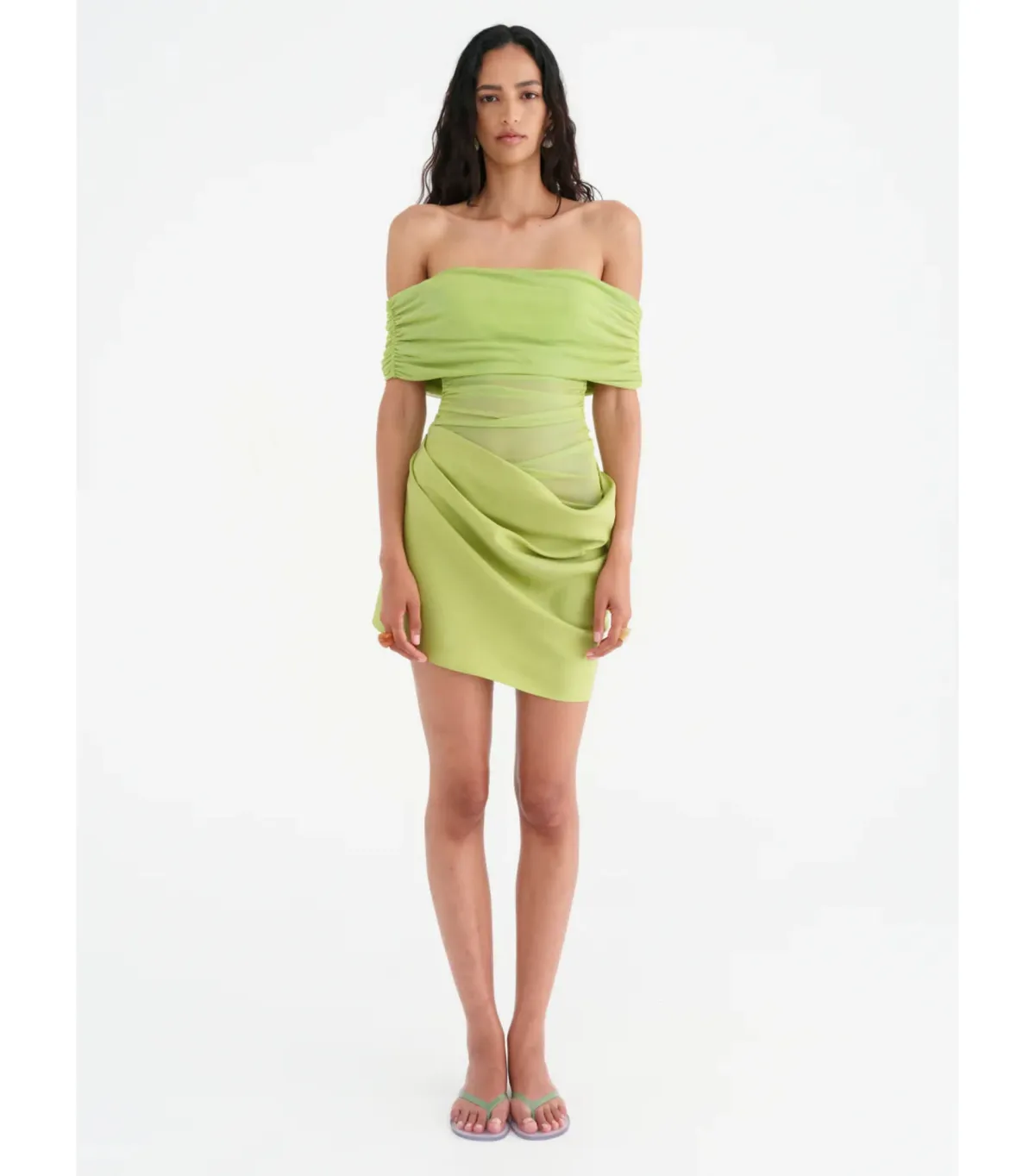 Benni Nico Off Shoulder Mini Dress Apple Size AU 8 - Image 1