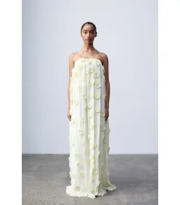 Camilla and Marc Daphne Strapless Dress in Lemon Yellow Size AU 6 for rent on The Volte - image 3