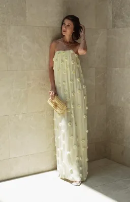 Camilla and Marc Daphne Strapless Dress in Lemon Yellow Size AU 6 for rent on The Volte - image 5