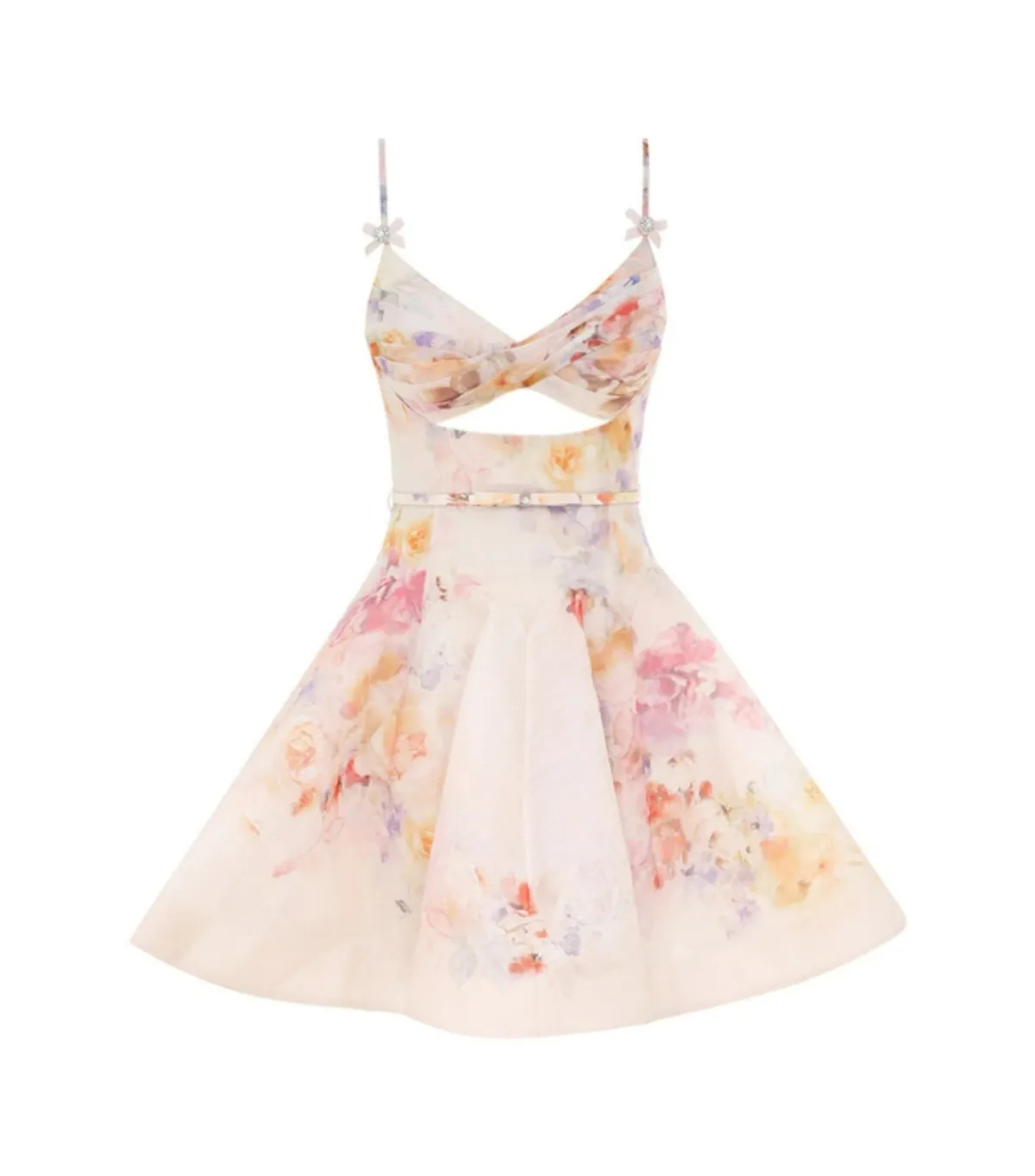 Zimmermann Crush Twist Front Mini Dress in Multi Floral Size 1 / AU 10 - Image 4