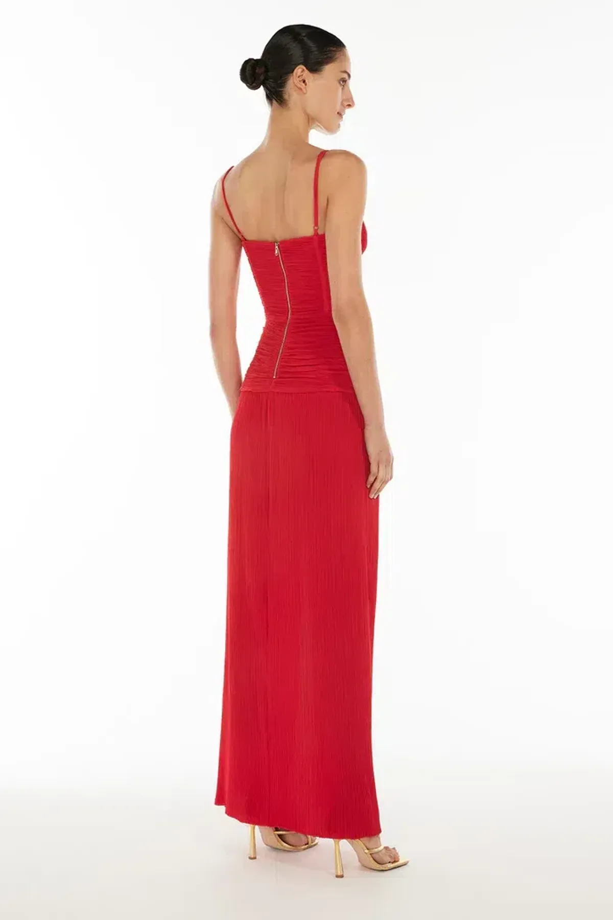 Manning Cartell Double Time Pleat Dress Red Size AU 8 - Image 5
