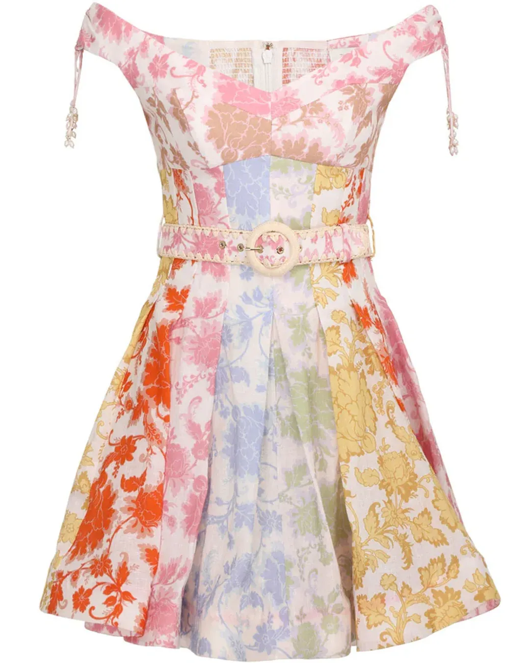 Zimmermann Postcard Spliced Mini Dress in Tonal Floral Size 0 / AU 8 for rent on The Volte - main image
