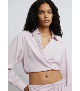 Christopher Esber Wrapped Cropped Blouse and Skirt Set in Blush Size AU 12 for rent on The Volte - image 3