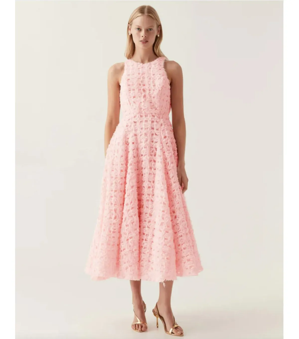 Aje Quintette Backless Midi Dress Pink Size AU 10 for rent on The Volte - main image