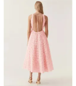 Aje Quintette Backless Midi Dress Pink Size AU 10 for rent on The Volte - image 2