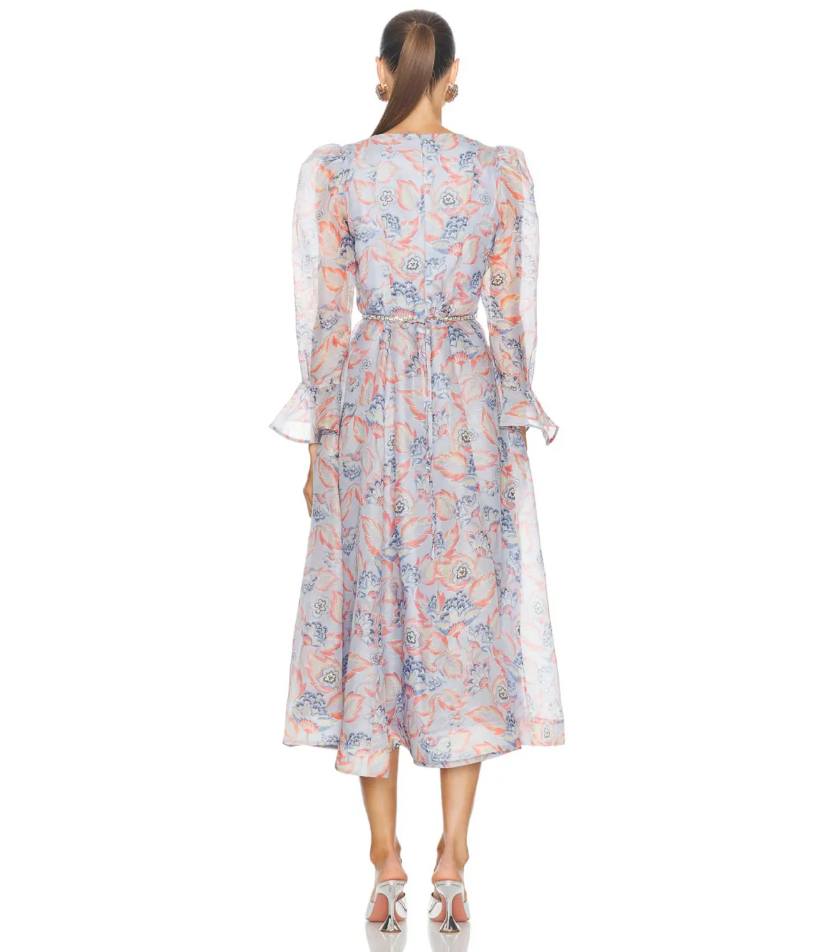 Zimmermann Eden Long Sleeve Midi Dress in Sapphire Eden Size 3 / AU 14 - Image 3