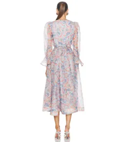 Zimmermann Eden Long Sleeve Midi Dress in Sapphire Eden Size 3 / AU 14 for rent on The Volte - image 3