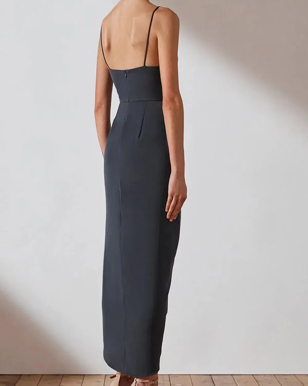 Shona Joy Core Cocktail Dress in Charcoal Size 12 - Image 3