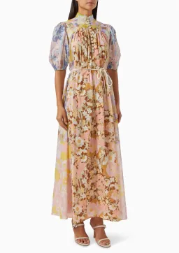 Zimmermann Pop Puff Sleeve Maxi Dress Spliced Size 0 / AU 8 for rent on The Volte - image 2